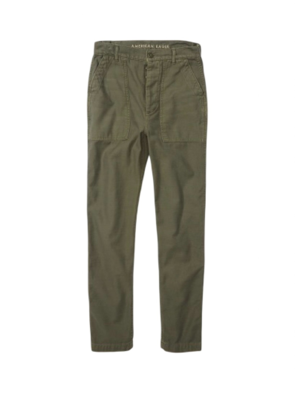 AE Highest Waist '90s Boyfriend Pant in olive green color